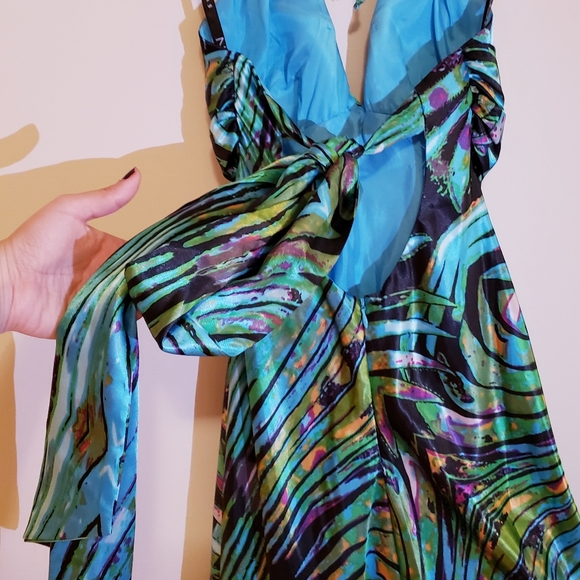 Turquoise Halter Dress - Size 2 - Picture 10 of 10